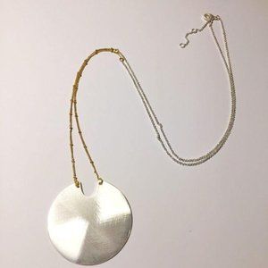 NWOT Handmade Silver Round Necklace